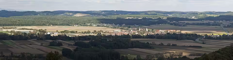 Panoramablick auf Königsdorf und die umliegenden Felder