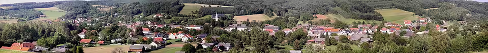 Panoramablick auf Unterrabnitz in der Gemeinde Unterrabnitz-Schwendgraben