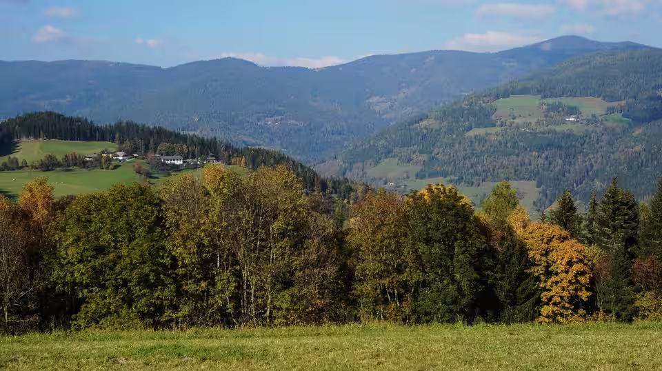 Blick vom Göschelsberg über das Glödnitztal in der Gemeinde Glödnitz