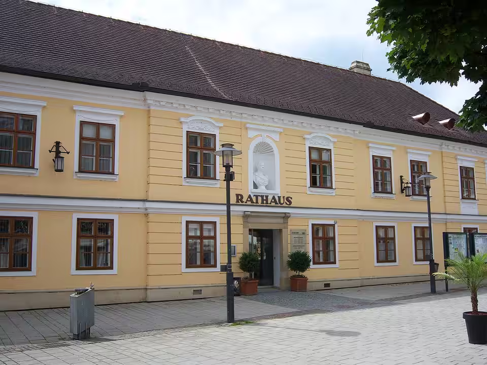 Rathaus in Wolkersdorf im Weinviertel.