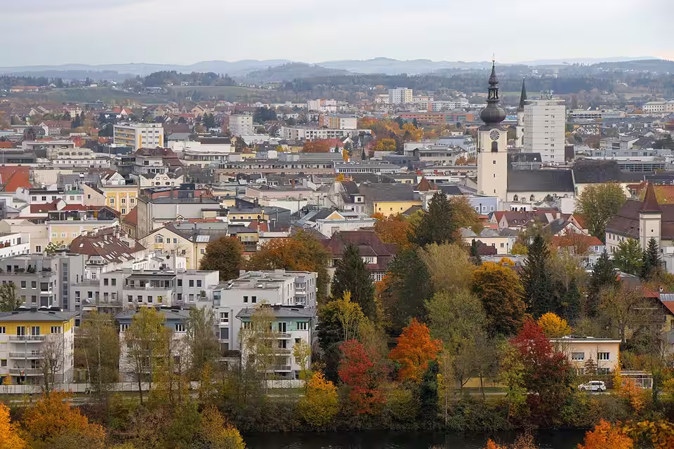 Blick auf Wels von der Marienwarte