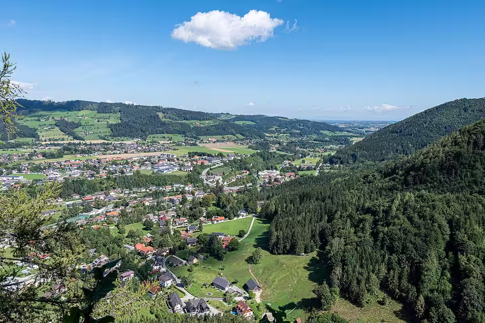 Blick von der Ruine Scharnstein über das Almtal