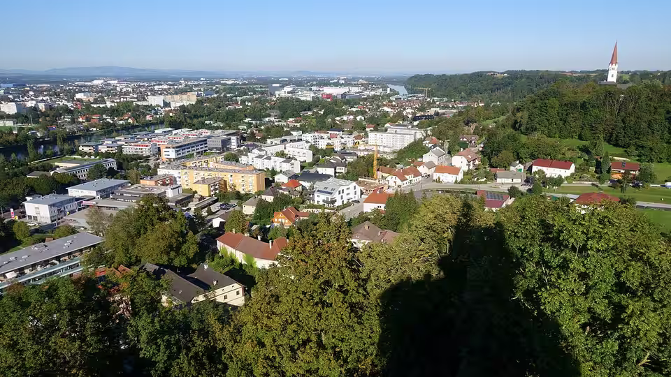 Blick von der Marienwarte auf Thalheim bei Wels