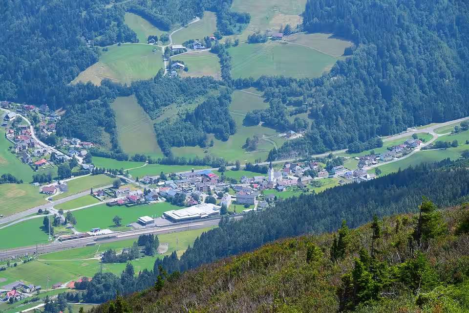 Blick vom Großen Schober auf Wald am Schoberpaß