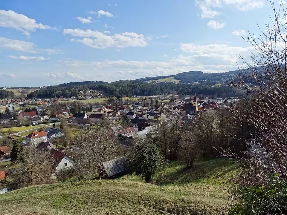 Blick von der Burgruine auf den Ort Ligist