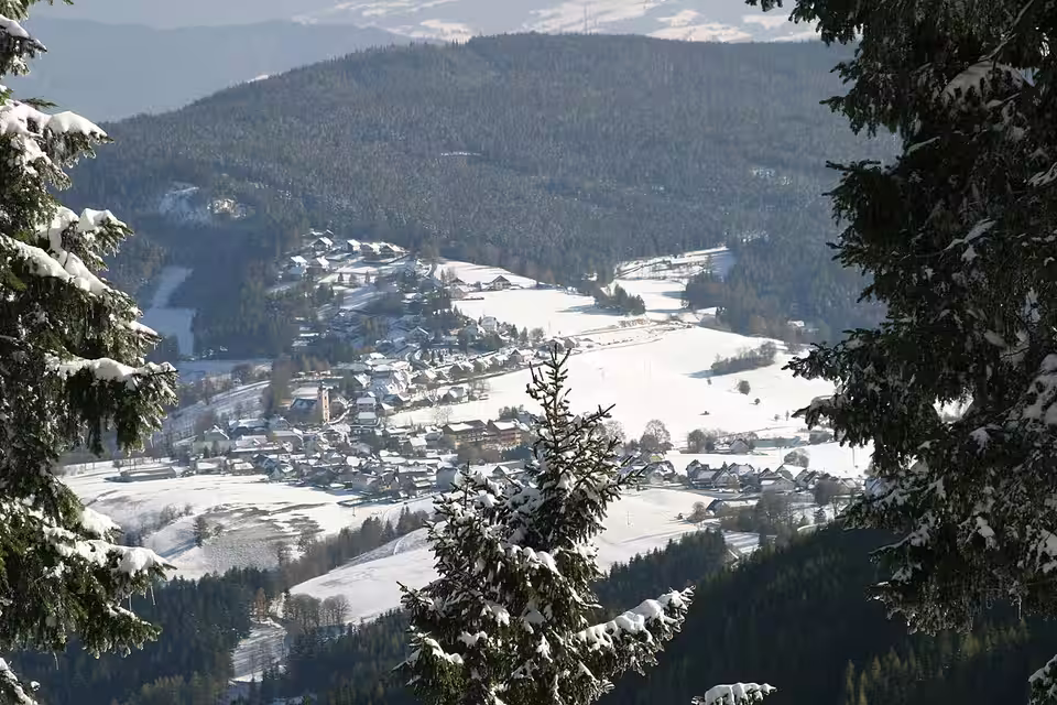 Winterlicher Blick vom Teufelstein auf Fischbach, Aufnahme 2003