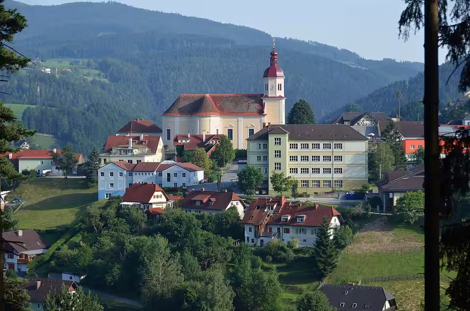 Ortskern und Pfarrkirche von Birkfeld