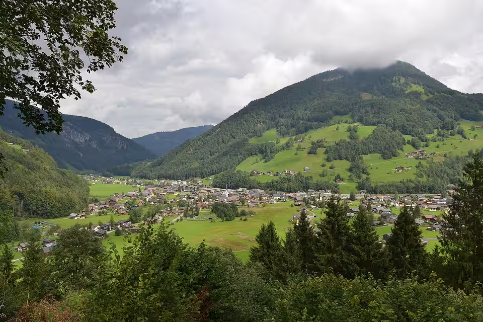 Blick auf Mellau vom Bödelesegg